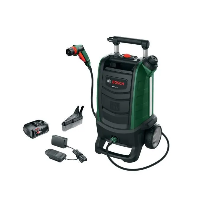 Bosch Fontus Nettoyeur Basse Pression Sans Fil 18V 12 bars avec 1 Batterie 2.5Ah, Chargeur, Brosse et Pistolet - Idéal Intérieur et Extérieur Bosch Fontus Nettoyeur Basse Pression Sans Fil 18V 12 bars avec 1 Batterie 2.5Ah, Chargeur, Brosse et Pistolet - Idéal Intérieur et Extérieur