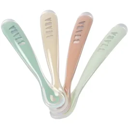 Beaba Lot de 4 cuillères en silicone Natural set 1er âge