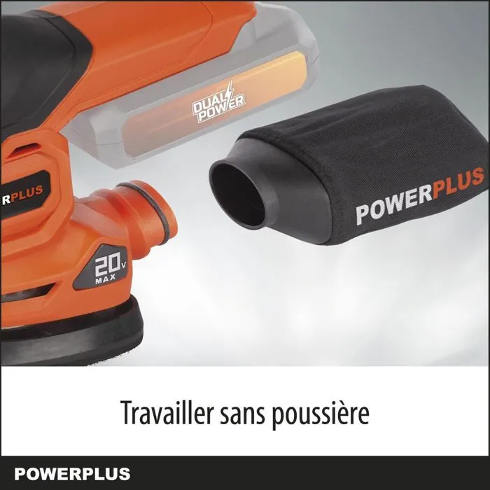 Dual Power Ponceuse multifonction triangulaire sans fil 20V, modèle POWDP50200, idéale pour ponçage finition et espaces restreints