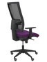 Chaise Horna Synchro 5 positions tissu Pourpre Maille Noir Base pyramidale noire Accoudoir 1D Sans appui-tête Roulettes pour moquette