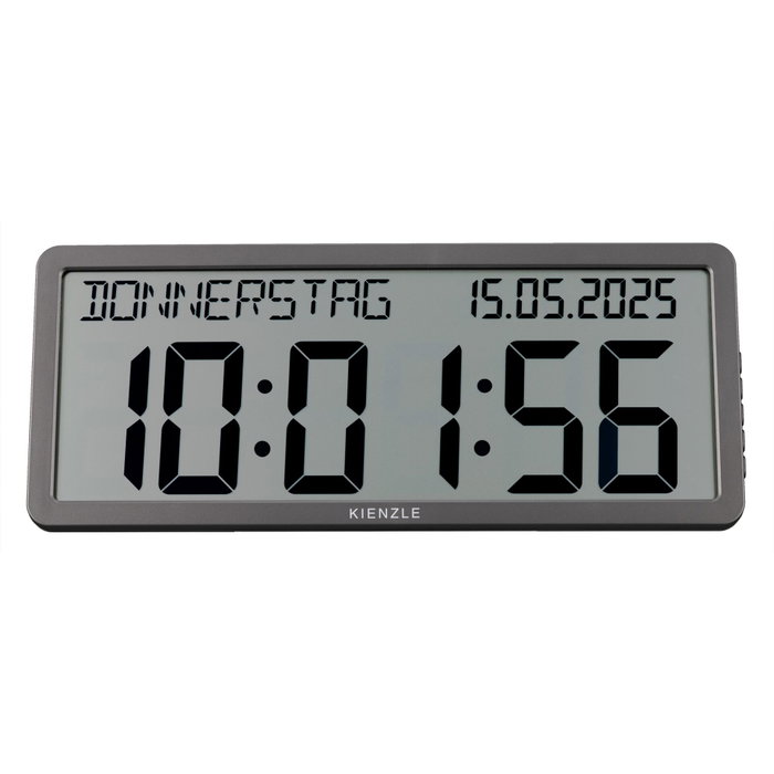 Kienzle Horloge murale radio-pilotée avec affichage de la date, Anthracite