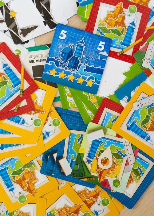 Tranjis Games Paper World - Jeu de société de création de paysages par couches - Stratégie, 92 cartes Tranjis Games Paper World - Jeu de société de création de paysages par couches - Stratégie, 92 cartes