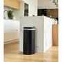 Kitchen Move Poubelle de Cuisine Automatique Sensorielle 42 L Inox avec Cerclage, Finition Noire - Capteur, Ø 31 x 74 cm