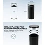 Kitchen Move Poubelle de Cuisine Automatique Sensorielle 42 L Inox avec Cerclage, Finition Noire - Capteur, Ø 31 x 74 cm