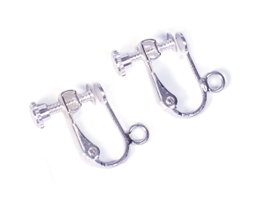Innspiro Boucles d'oreilles métalliques avec clip et anneau argentées 15,0x15,3mm, lot de 2u.