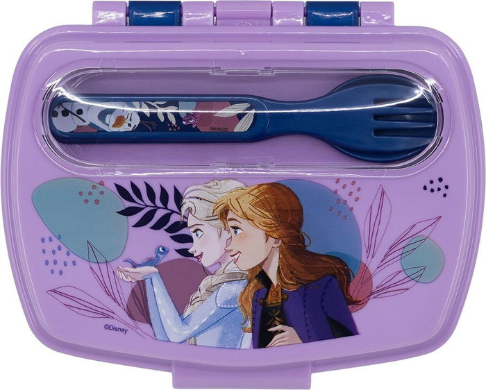 Disney Sandwichère Amusante Avec Couverts Frozen CZ11271, Plastique Alimentaire Recyclable, 17,2 x 13,6 x 6,26 cm, 3 Ans et Plus Disney Sandwichère Amusante Avec Couverts Frozen CZ11271, Plastique Alimentaire Recyclable, 17,2 x 13,6 x 6,26 cm, 3 Ans et Plus