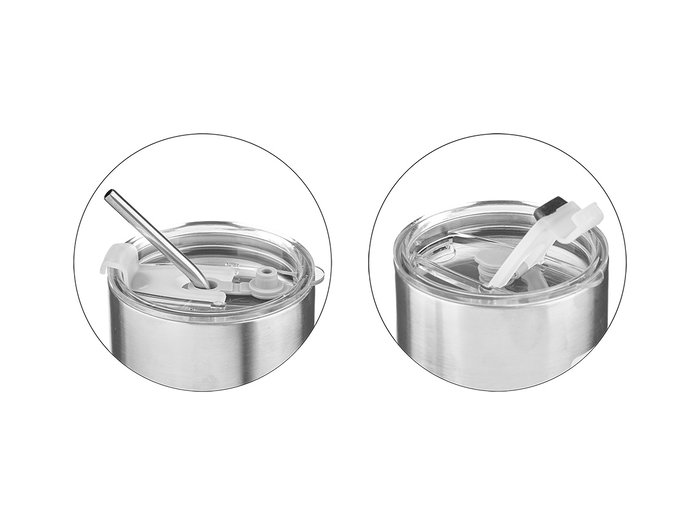 KINVARA Gobelet avec paille et couvercle en acier inoxydable 600ml (Lot de 12)