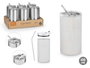 KINVARA Gobelet avec paille et couvercle en acier inoxydable 600ml (Lot de 12)