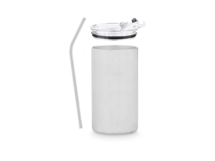 KINVARA Gobelet avec paille et couvercle en acier inoxydable 600ml (Lot de 12)