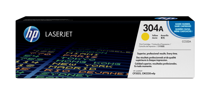 HP Toner 304A / CC532A Cartouche de Toner Jaune pour Imprimantes HP LaserJet HP Toner 304A / CC532A Cartouche de Toner Jaune pour Imprimantes HP LaserJet