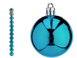 Krist+ Lot 12 Boules de Noël 5x6 cm en Plastique Bleu (Set de 36)