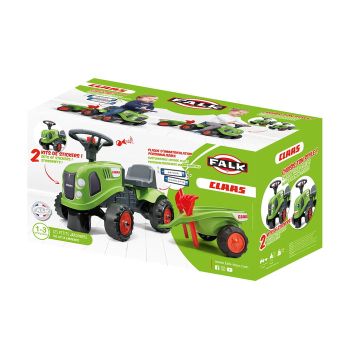 Falk Porteur tracteur Claas avec remorque et accessoires