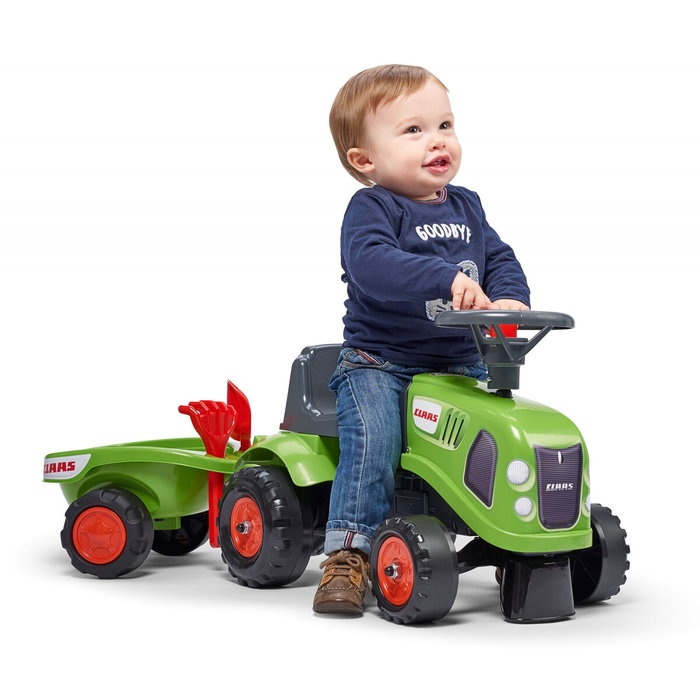 Falk Porteur tracteur Claas avec remorque et accessoires