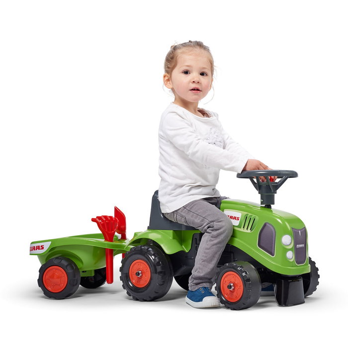 Falk Porteur tracteur Claas avec remorque et accessoires