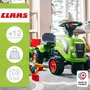 FALK Porteur tracteur Claas avec remorque, pelle, râteau et kits personnalisation, jouet en plastique recyclé fabriqué en France pour enfant 1 à 3 ans