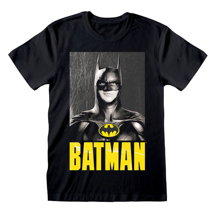 Batman T-shirt à manches courtes Batman Keaton Batman Noir Unisexe M Batman T-shirt à manches courtes Batman Keaton Batman Noir Unisexe M