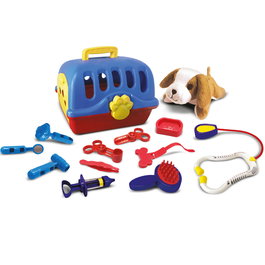 TACHAN Mallette de Vétérinaire avec Peluche Beagle et 13 Accessoires pour Enfants +3 Ans - Multilingue