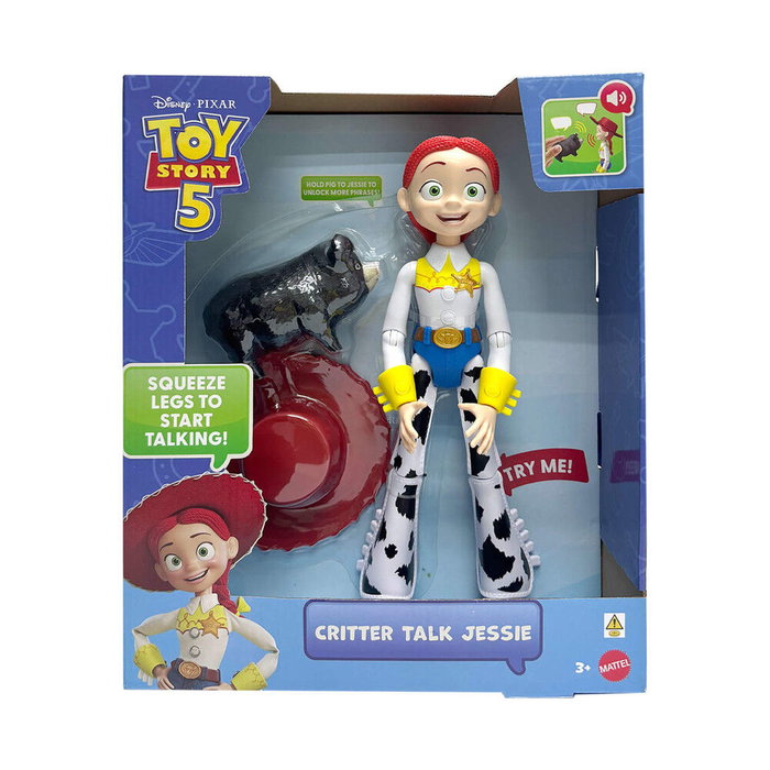 MATTEL Figura Deluxe Jessie Toy Story 5 Disney Pixar 30 cm - Figurine articulée parlante avec son et accessoire Jimmy Dean - Version espagnol MATTEL Figura Deluxe Jessie Toy Story 5 Disney Pixar 30 cm - Figurine articulée parlante avec son et accessoire Jimmy Dean - Version espagnol