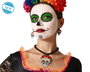 Set de Collier et Boucles d'Oreilles avec Crâne Coloré pour Catrina - Bijou Festif pour Halloween et Fêtes Thématiques