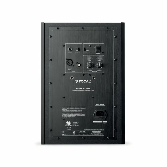 FOCAL Alpha Evo 80 Enceinte de monitoring active, tweeter à dôme inversé aluminium, woofer fibre de carbone 8", 80W, entrées Jack/XLR/RCA, 38Hz-22kHz