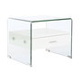 Table de Nuit DKD Home Decor Blanc Transparent Verre Bois MDF 50 x 40 x 45,5 cm