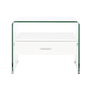 Table de Nuit DKD Home Decor Blanc Transparent Verre Bois MDF 50 x 40 x 45,5 cm