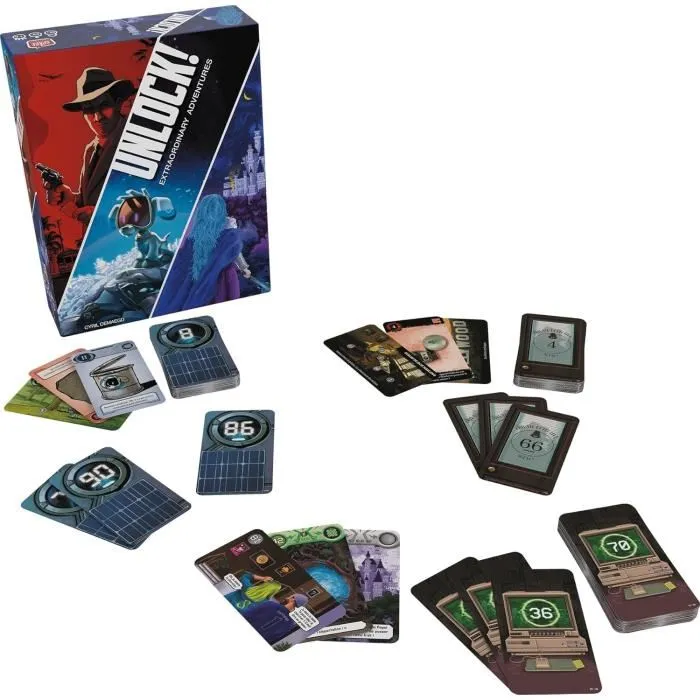 Asmodee - Jeu de société Unlock 11 Extraordinary Adventures - Version Française - De 1 à 6 joueurs - 10 Ans et plus - Aventure Escape Game avec Puzzles