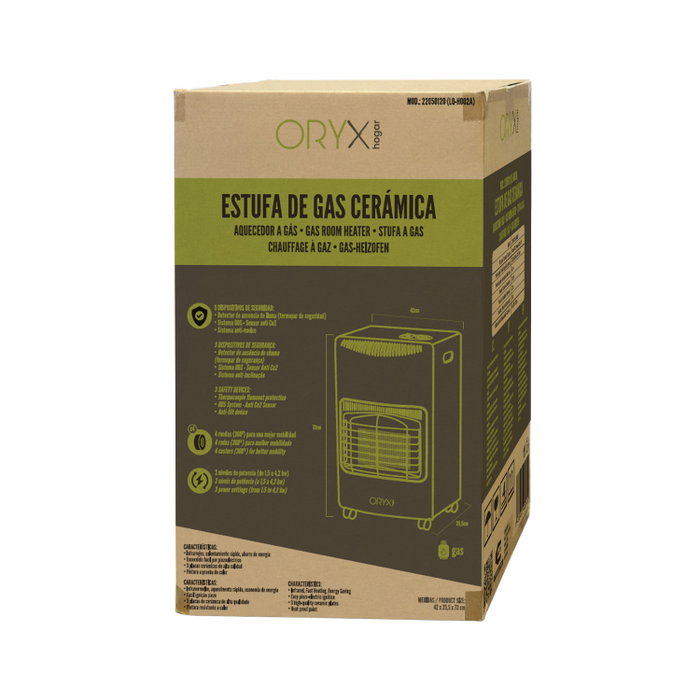 ORYX Estufa de gas infrarouge en céramique 4,5 kW avec roues