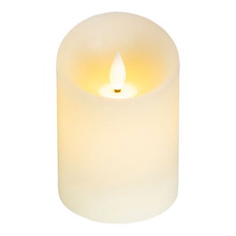 Lumineo Bougie LED en cire crème Ø7,5 x 12,5 cm