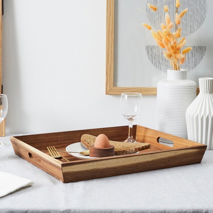 Home Deco Factory Bandeja avec anses en acacia 42x33 cm