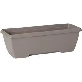 Garden Id Jardiniere Teramo 60 cm - Réservoir d'eau intégré en polypropylène recyclé - 13.2 litres - Imitation pierre - Couleur Taupe