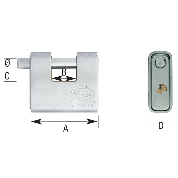 Verrouillage des clés CORBIN Rectangulaire Laiton Acier Blindé