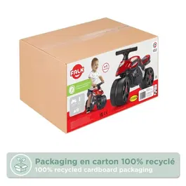 FALK Draisienne moto Baby Moto Racing Team - Larges roues, fabrication française - 40% plastique recyclé, rouge - Pour enfants 1 à 3 ans
