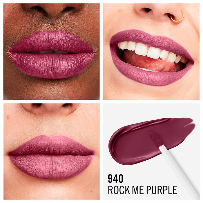 Rimmel London Rouge à lèvres liquide LASTING MEGA MATTE #940-rock me purple 7,4 ml fini mat