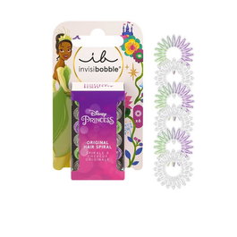 Invisibobble Kids Original Disney Tiana - Élastique à cheveux sans marque en spirale - Lot de 6 pièces - Favori Disney pour une coiffure confortable et forte
