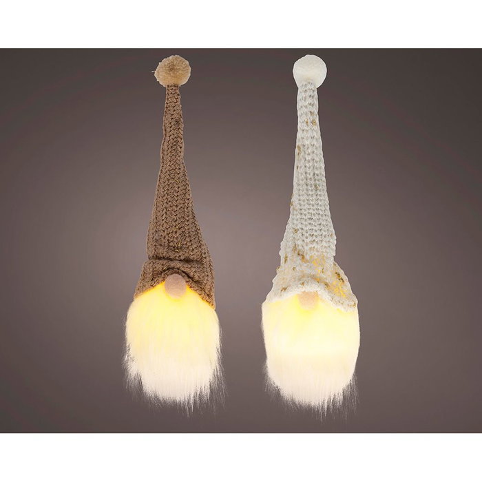 Lumineo Suspension gnome avec lumière chaude fixe 6 x 20 cm, couleurs assorties