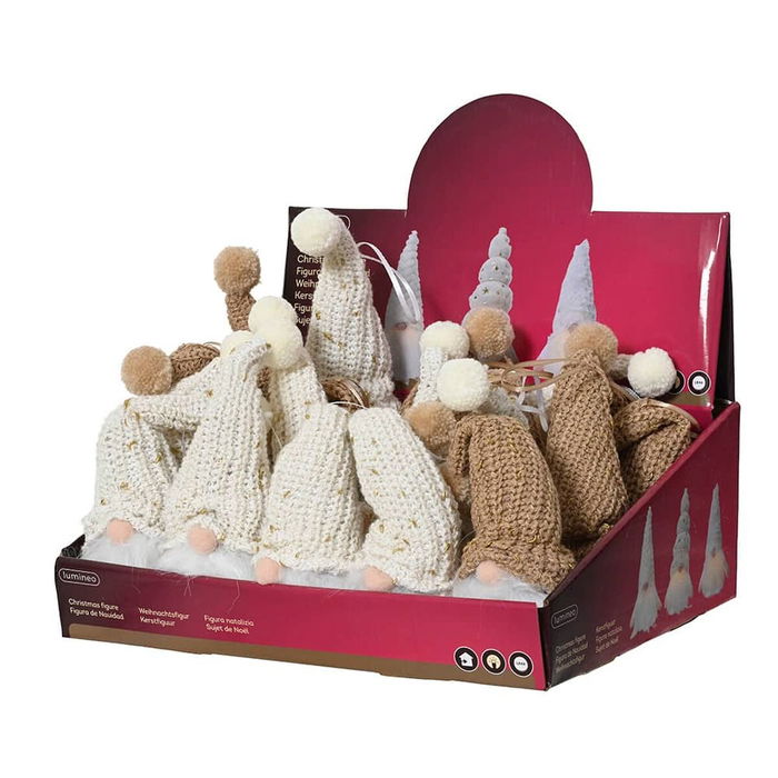 Décorations de Noël Lumineo Assortiment de couleurs Gnome 6 x 20 x 6 cm