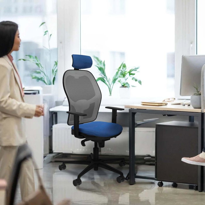 Piqueras y Crespo Chaise de Bureau 1D036N2 Gris Clair et Blanc