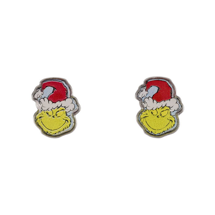 PEERS HARDY Set Bijoux de Noël - Pendentif et Boucles d'Oreilles assorties avec Le Grinch et Bonnet de Père Noël