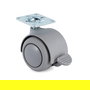 Q&Q Onixa Roue Pivotante pour Meuble avec Frein, Aro Goma Ø50 mm, Gris, Plastique