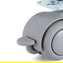 Q&Q Onixa Roue Pivotante pour Meuble avec Frein, Aro Goma Ø50 mm, Gris, Plastique