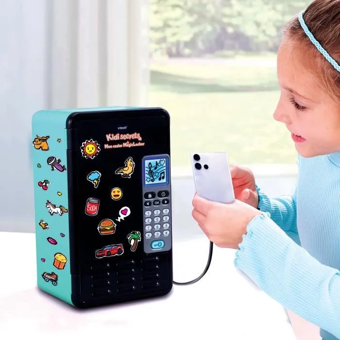 VTECH KidiSecrets Mon Casier Magiclocker sécurisé avec code à 6 chiffres, compartiments et tiroir à double fond - Bleu/Noir