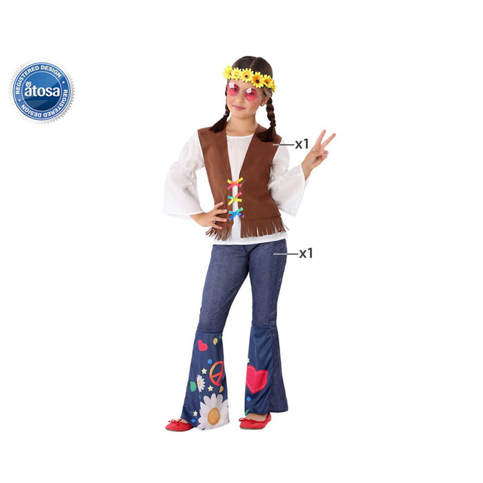 BigBuy Carnival Déguisement Hippie pour Fille - Multicolor
