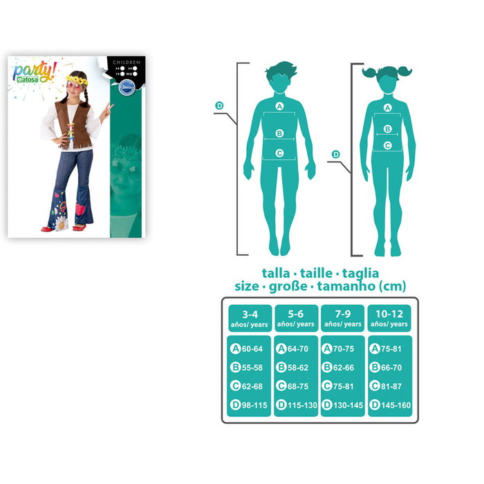 BigBuy Carnival Déguisement Hippie pour Fille - Multicolor