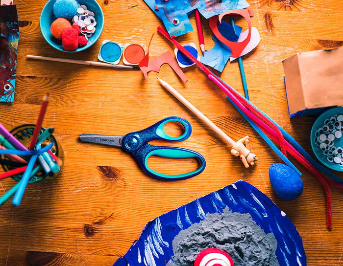 Fiskars Ciseaux pour enfants 13cm Bleu pailleté