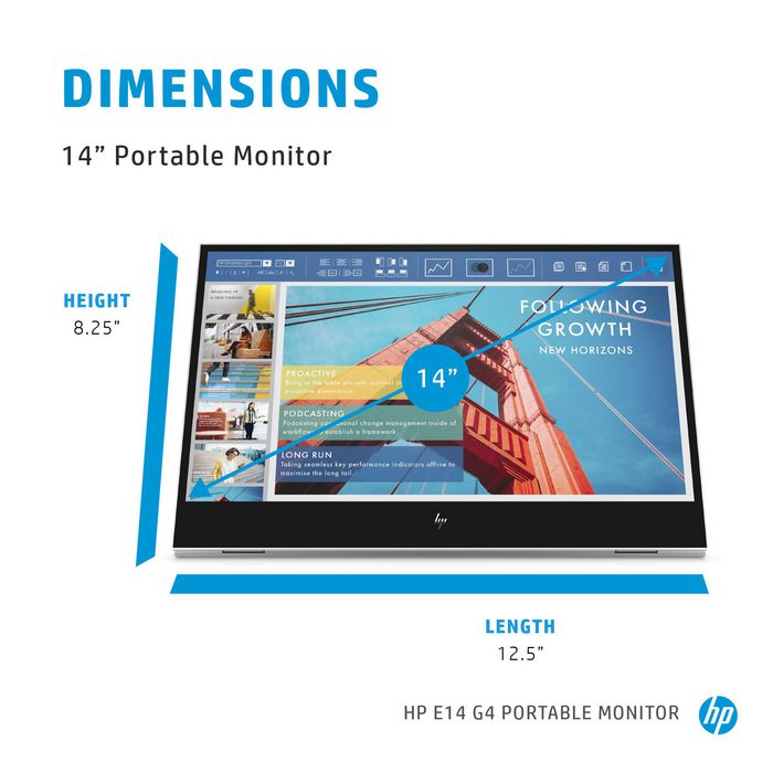 HP E14 G4 Moniteur portable 14 pouces Full HD Argent