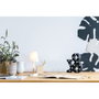 Edm Lampe de table blanche Ø 13 x 32 cm, acier et bois, E14 max 40 W, câble 1,5 m