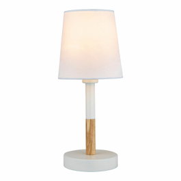 Edm Lampe de bureau blanche en acier et bois