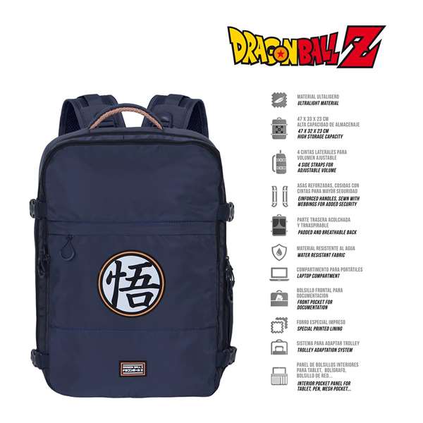 Mochila Mercury Dragon Ball Symbol, Sac à Dos de Voyage Grande Capacité 33 x 23 x 47 cm en Polyester, Compartiment Principal, Port-Ordinateur 17", Imperméable