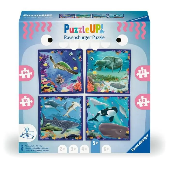 Ravensburger Puzzle UP ! Les animaux marins - Puzzle éducatif pour enfant dès 5 ans - 120 pièces max - Réf. 12004004 Ravensburger Puzzle UP ! Les animaux marins - Puzzle éducatif pour enfant dès 5 ans - 120 pièces max - Réf. 12004004